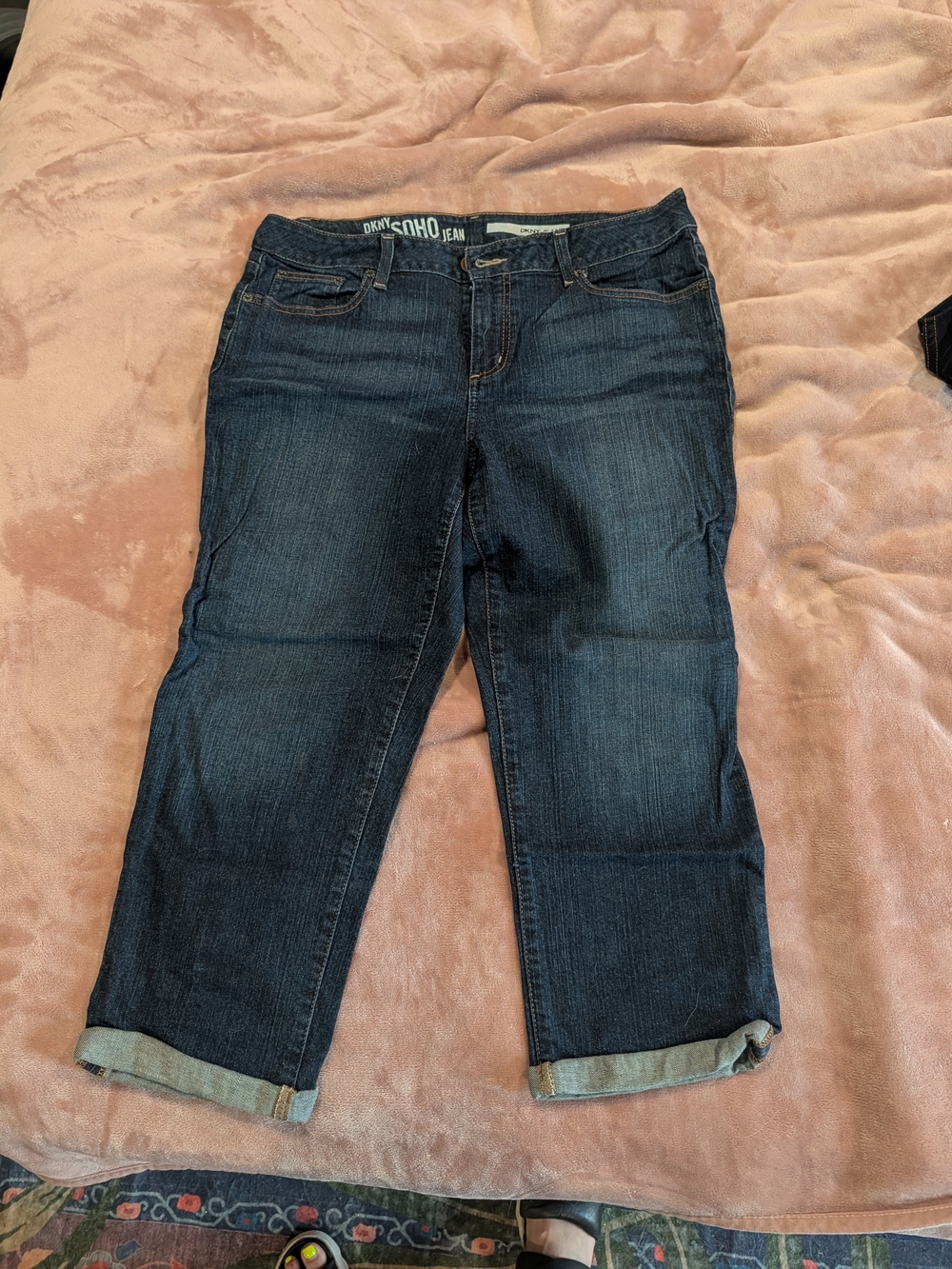 DKNY Dark Wash Cropped Women’s Jeans - Rolled Hem